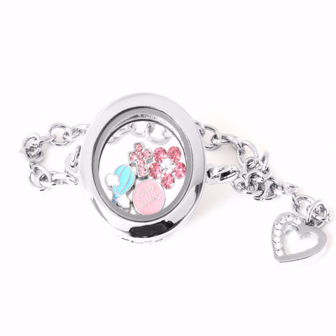 Moments Bangle with Floating Heart Locket Clasp in Sterling Silver |  Pandora | Joias